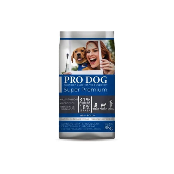 Pro Dog Adulto Razas Minis y Pequeñas 8 Kg