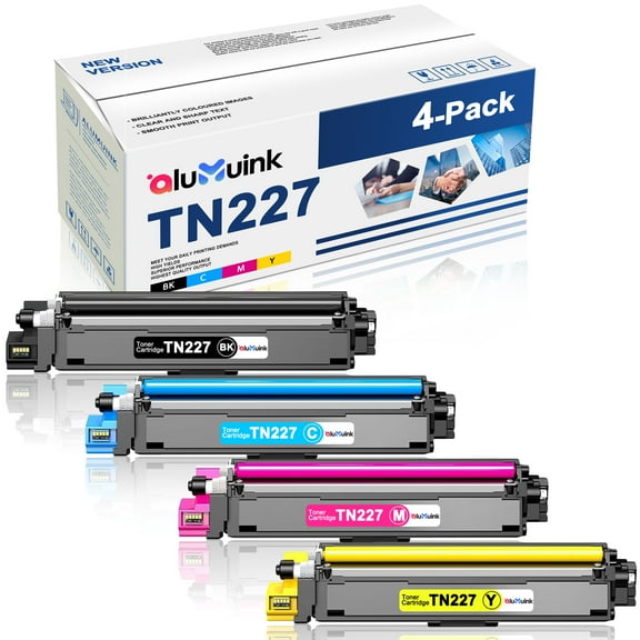 TN227 High Yield Toner Cartridge Replacement for Brother TN227 TN223 HL-L3270CDW HL-L3210CW HL-L3230CDW MFC-L3770CDW Printer (BK/C/M/Y,4 Pack)