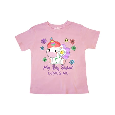 

Inktastic My Big Sister Loves Me- cute unicorn Gift Toddler Boy or Toddler Girl T-Shirt