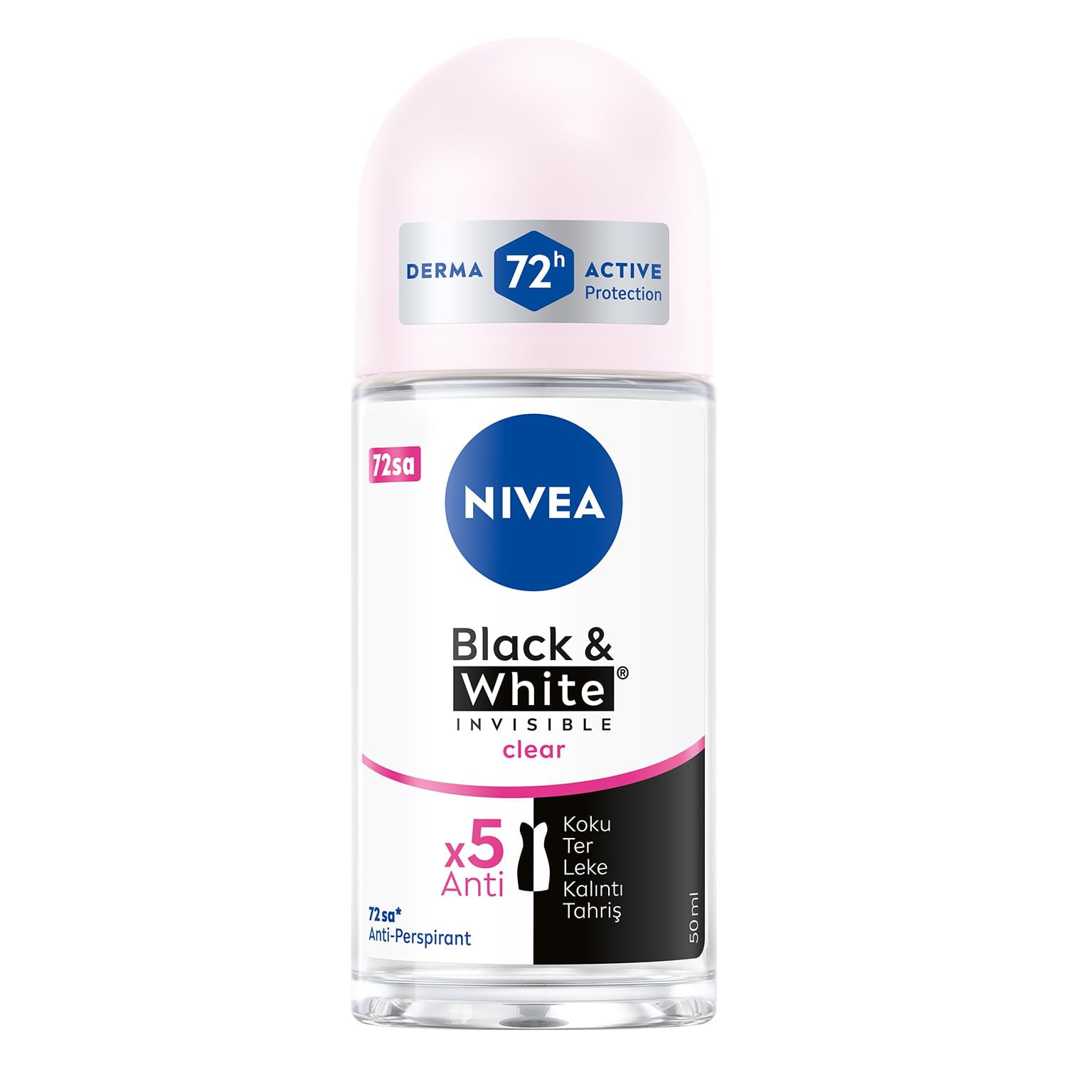 Nivea Invisible Black & White Clear 50 ml Roll-On Anti-Perspirant