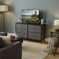 thumbnail image 2 of 5 Drawers Dresser, Storage Dresser Organizer with Drawers, Chest of Drawers, TV Stand Dresser with Metal Frame and Wood Tabletop for Bedroom, Guest Room, Closet, Entryway, Nursery, Gray, 2 of 8
