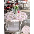 thumbnail image 4 of Easter Outdoor Tablecloth - 54 Inch Round Dining Table Cover, Spring Rabbits Baskets Eggs Bows Pink Plaid Waterproof Outdoor Table Cloth with Umbrella Hole & Zipper for Picnic/Patio/Party, 4 of 7