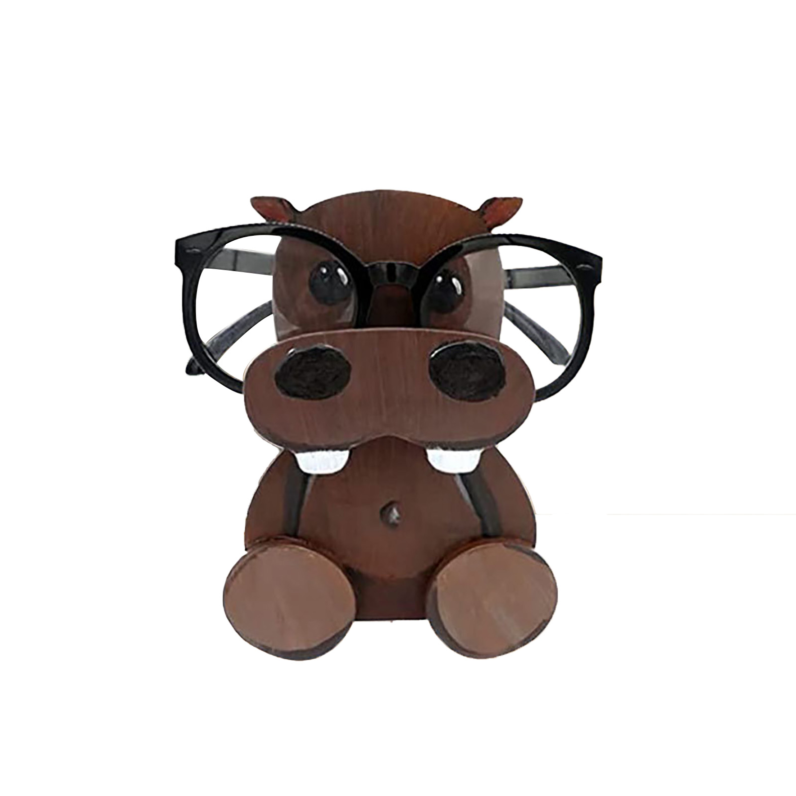 5.9" Wooden Animal Glasses Holder, Cute Cartoon Glasses Storage Rack