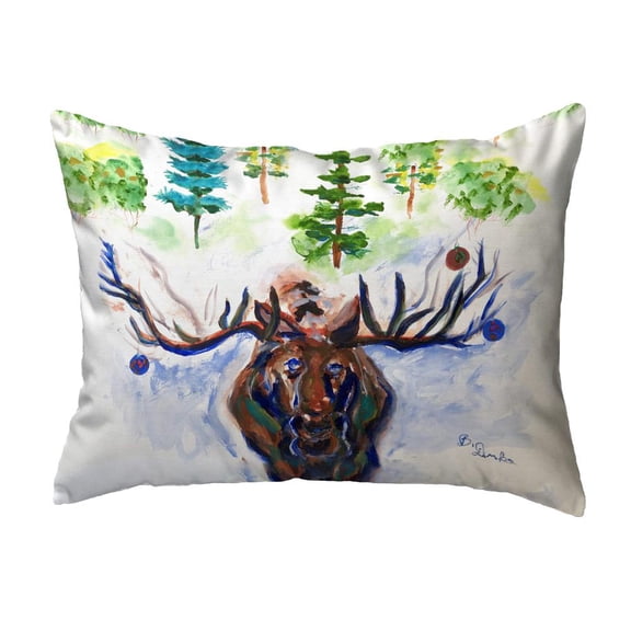 Betsy Drake Interiors Christmas Moose No Cord Pillow 16x20