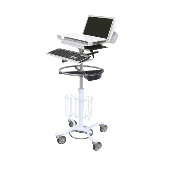 Omnimed Transport Cart Features Security Laptop Head & Height Adjustment (36"-46"H)