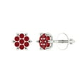 thumbnail image 2 of 0.28Ct Brilliant Round Cut Studs Ruby 14K White Solid Solid Gold Everyday Dainty Earrings Screw Back, 2 of 7