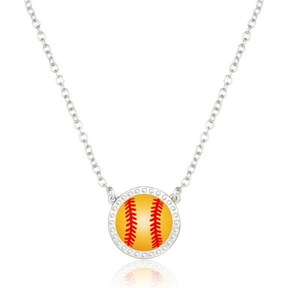 Softball Necklace for Women, Athlete Team Motivational Gift Charms Jewelry for Her