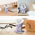 thumbnail image 5 of Fintie Plush Lined Eyeglasses Holder with Magnetic Base, Premium Vegan Leather Glasses Stand Case, Lilac Marble, 5 of 6