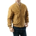 thumbnail image 4 of Landing Leathers Men MA-1 Suede Leather Flight Bomber Jacket (Regular and Tall), 4 of 6