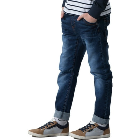 Leo&Lily Big Boys' Kids' Husky Rib Waist Stretch Denim Jeans Pants
