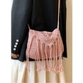 thumbnail image 3 of Women Cute Hobo Bag Satchel Bag Summer Beach Bag Knit Bag Shoulder Bag Tassels Crochet Tote Handbags, 3 of 7