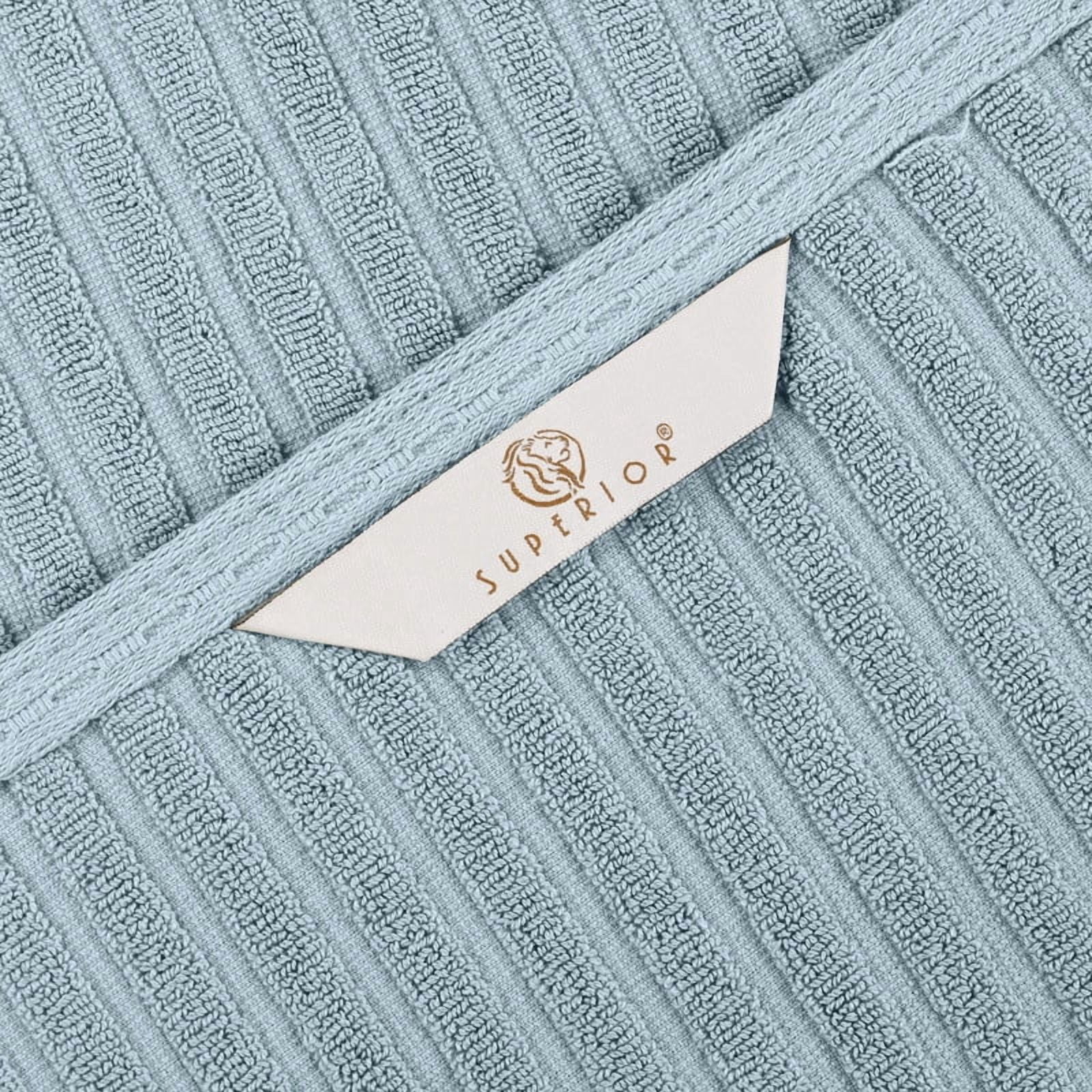 Superior Soho Ribbed Cotton Absorbent Bath Sheet Set of 2, Slate Blue