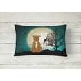 thumbnail image 2 of Carolines Treasures BB2237PW1216 Halloween Scary Staffordshire Bull Terrier Brown Canvas Fabric Decorative Pillow, 12H, 2 of 3