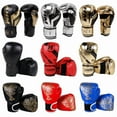 thumbnail image 2 of Muay Thai Competition Gloves PU Leather Sponge Boxing Training Gloves Breathable Kick Boxing Gloves Adults Kids Sports Supplies, 2 of 10