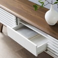 thumbnail image 5 of Media TV Stand Console Table, Wood, Brown Walnut White, Modern Contemporary Urban Design, Living Lounge Room Hotel Lobby Hospitality, 5 of 10