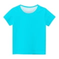 thumbnail image 5 of yillto Girls Shirts Short Sleeve Plain Tee Kids Crewneck Tshirts Summer Tops Basic Tees 3-14 Years, 5 of 5