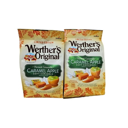 Werther's Original Harvest Caramel Apple Soft Caramel Candy, 8.57 oz (2 Pack)