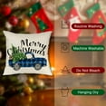 thumbnail image 4 of Christmas Pillow Covers Blue 16x16 Decorative Outdoor Farmhouse Merry Christmas Buffalo Plaid Truck Gnomes Christmas Pillow Shams Cases Slipcovers Set of 4 for Couch Sofa, 4 of 5