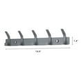 thumbnail image 2 of Unique Bargains 1 Pack Coat Rack Wall Mount Coat Hook with 5 Hooks for Bedroom Grey, 2 of 7