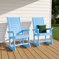 thumbnail image 4 of FODINGHILL Outdoor Rocking Chair Set of 2,HDPE Oversized Rocking Chair Outdoor,High Back Rocking Patio Chairs for Porch Garden Balcony,Arctic, 4 of 11