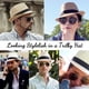 thumbnail image 4 of Straw Trilby Fedora Hat for Men 1920s Short Brim Wool Felt Panama Cap 7 1/4, 4 of 5