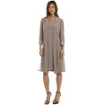 thumbnail image 1 of DressBarn Femmes Taupe Embellis Robe de Shift avec Veste Transparente - 12, 1 of 1