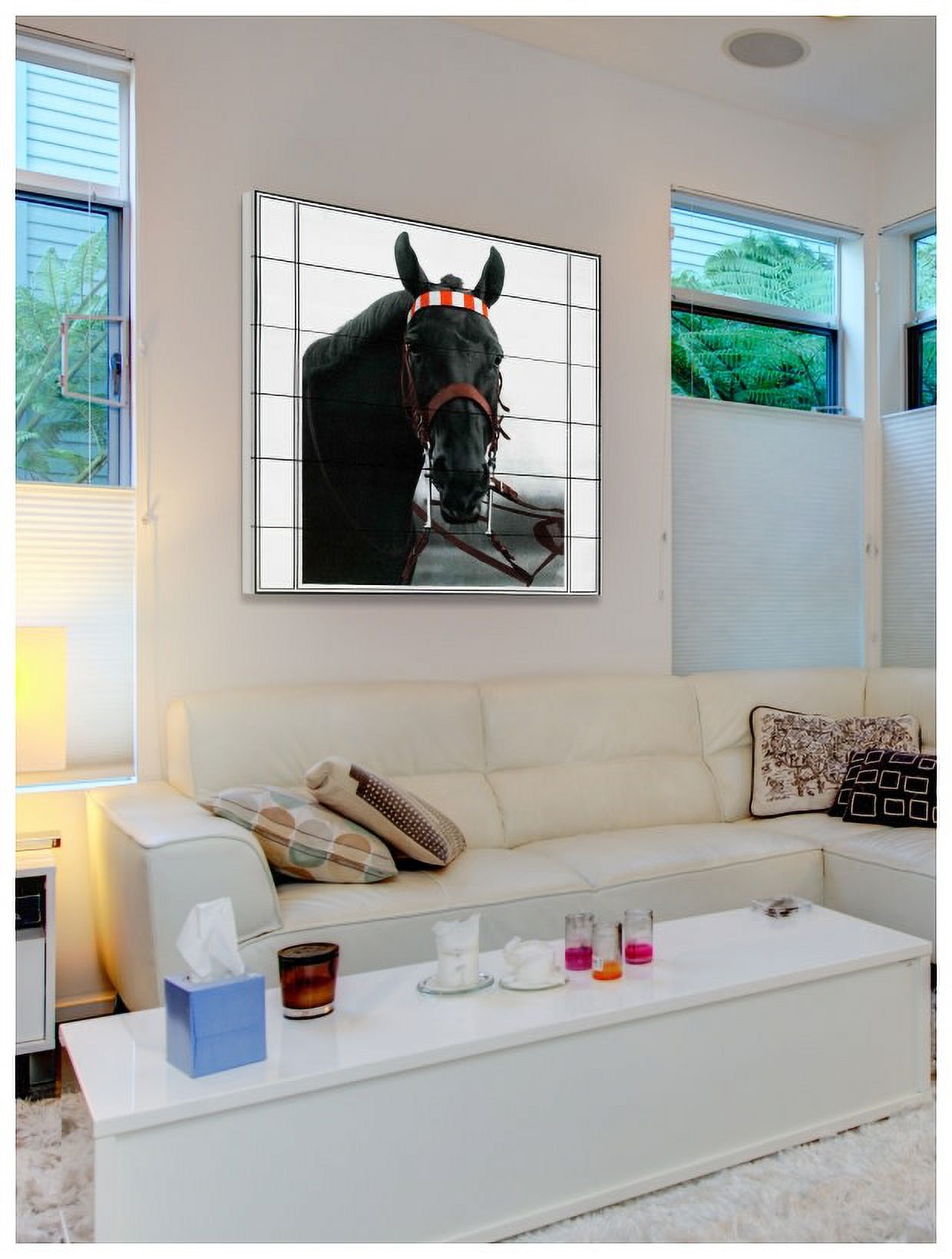 "Journal Horse" Painting Print on White Wood