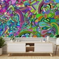 thumbnail image 3 of Idea4wall 5pcs Watercolor Irregular Graffiti Printed Stick Wallpaper Removable Wall Murals Large Wall Stickers for Home Decoration, 72"x120", 3 of 5