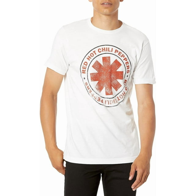 Men's Official Red Hot Chili Peppers Distressed Outlined Logo T-Shirt
