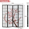thumbnail image 7 of XF XINFENG 4 Panel Room Dividers Japanese Plum Blossom Screen Wall Divider 6Ft Folding Privacy Screen Portable Freestanding Partition, White, 7 of 7