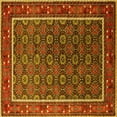 thumbnail image 1 of Ahgly Company Indoor Square Oriental Yellow Industrial Area Rugs, 4' Square, 1 of 4