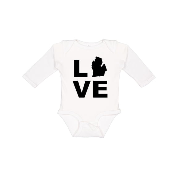 Inktastic Love Michigan Boys or Girls Long Sleeve Baby Bodysuit