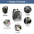 thumbnail image 5 of Large Clear PVC Backpack Heavy Duty See Through Backpack for Adults Work Travel, Dark Wings Printed 12L, 5 of 8