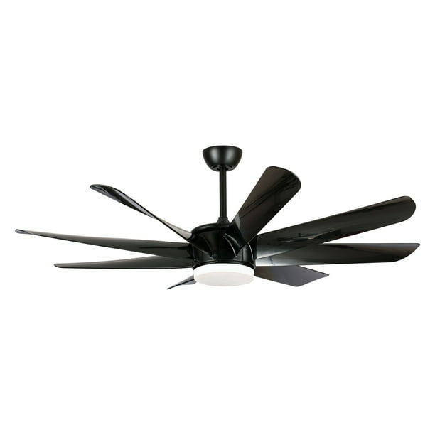 Black Ceiling Fan Modern Large With Lights Led And Remote Control 60 Inch Com - Large Ceiling Fan With Light Black