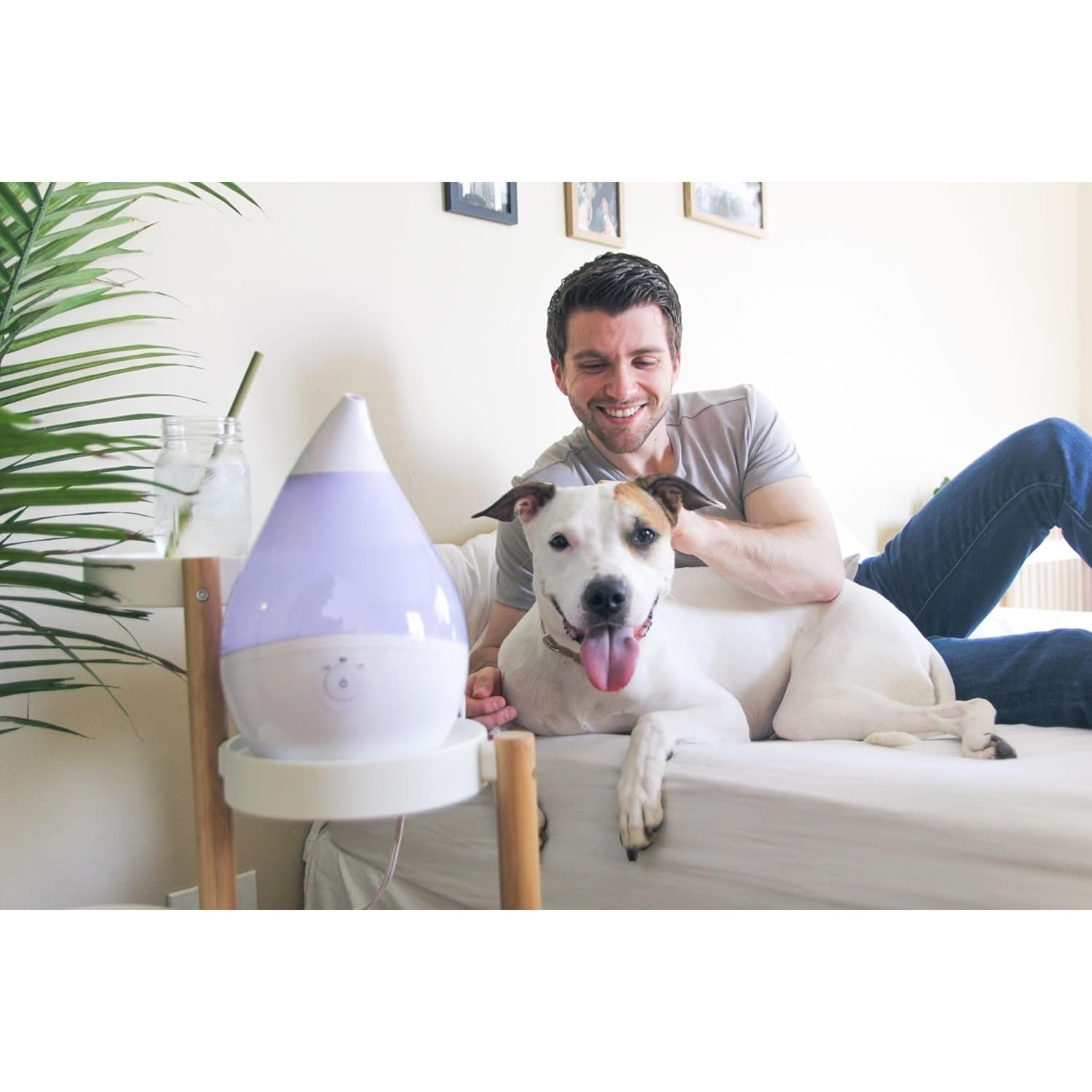 Teardrop Ultrasonic Cool Mist Humidifier for Baby Nursery, 0.5 Gallon, Adjustable Settings, Essential Oil Diffuser White