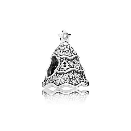 Authentic CHARM 791765CZ Christmas tree silver charm with clear cubic