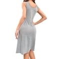 thumbnail image 2 of YUEVORA Women's Sleeveless V-Neck Knit Midi Dress, Casual Summer Nightgown with Button Soft Lounge wear for Home & Daily, 2 of 8