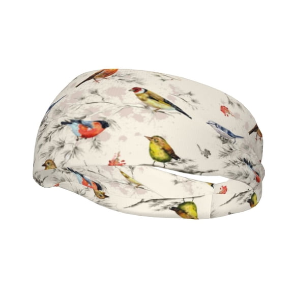 Rateoe Little Birds Pattern Sports Headbands ,Moisture Wicking Workout Headband, Sweatband Headbands for Running,Cycling,Yoga,Hairband for Women and Men