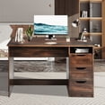 thumbnail image 1 of Escritorio de ordenador con 3 cajones, Marron FurnitureR BAAL BEECH A, 1 of 5