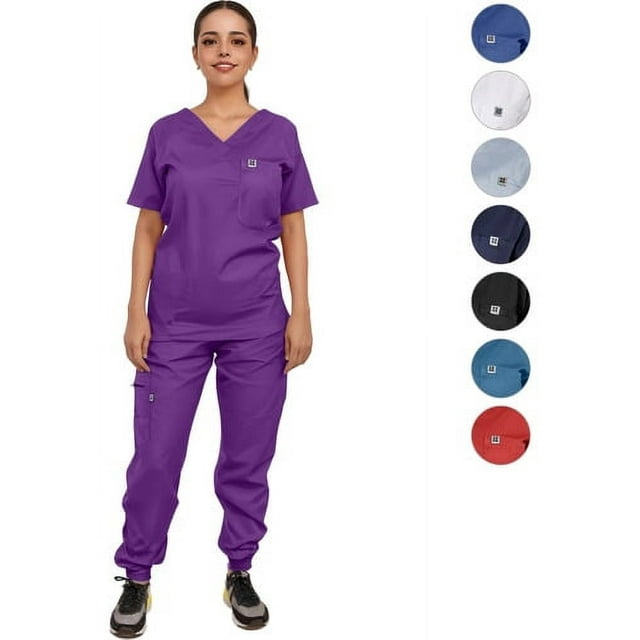 Uniforme Medico Pijama Quirurjica Mujer Jumper Conjunto M Color Morado