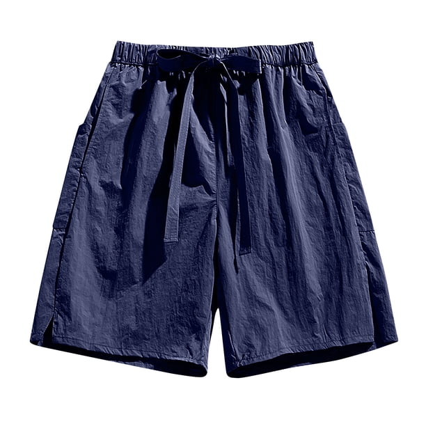 pstuiky Pantalones cortos cargo para hombre, Pantalones cortos de verano para hombre, informales y cómodos, con bolsillo y cintura elástica y cordón ajustable. Pantalones cortos de entrenamiento
