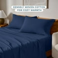 thumbnail image 3 of Bare Home Flannel Pillowcase Set - 100% Flannel Cotton - Double Brushed - King Set of 2, Dark Blue, 3 of 8