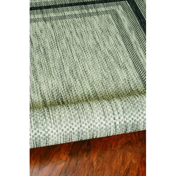 5' x 8' Grey Bordered Area Rug