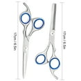 thumbnail image 6 of Hair Cutting Scissors Thinning Teeth Shears Set Professional Barber Hairdressing Texturizing Salon Razor Edge Scissor Japanese Stainless Steel 6.5 inch Blue, 6 of 8