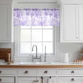 thumbnail image 3 of Purple Flowers Valance Curtains for Kitchen/Living Room/Bathroom/Bedroom Window, Rod Pocket Small Topper Half Short Window Curtains Voile Sheer Scarf, Watercolor Summer Botanical Floral 54"x18", 3 of 8
