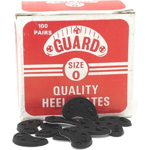 GUARD Quality Heel & Toe Plates Polyurethane (Plastic) Taps Savers 10 Pair Self-Adhesive with Nails! Made in USA! (#0)