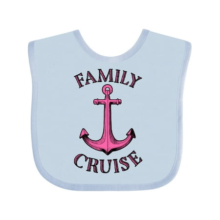 

Inktastic Family Cruise Pink Ship Anchor Gift Baby Boy or Baby Girl Bib