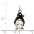 thumbnail image 2 of Beautiful Sterling Silver CZ Enameled Polished Penguin Charm, 2 of 2