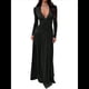 thumbnail image 1 of Vestido de Larga para Mujer, Cuello en V, Cintura Cruzada, Vestidos Formales Largos de Cóctel, Atuendos para Salidas Nocturnas Negro M, 1 of 9