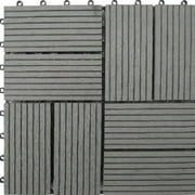 Naturesort N4-OTM8G 8-Slat Bamboo Composite Deck Tiles, Grey